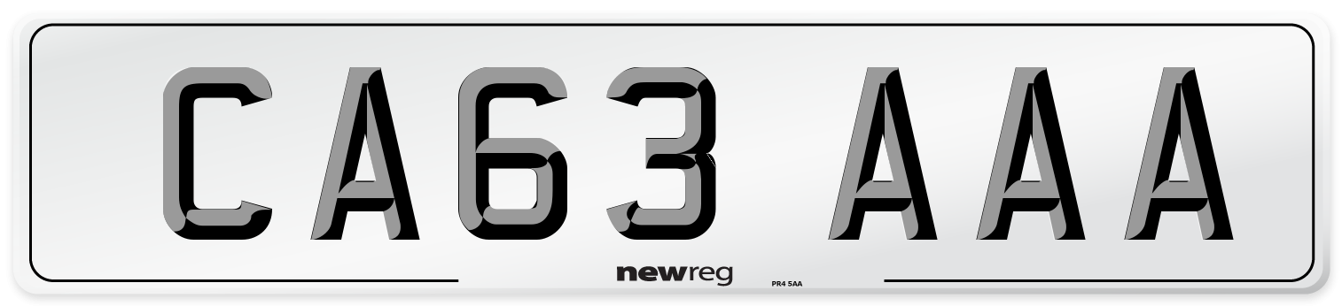 CA63 AAA Number Plate from New Reg